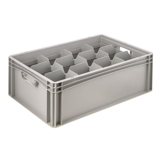 Glazenbak Euronorm 600x400x220 mm 12 vakken