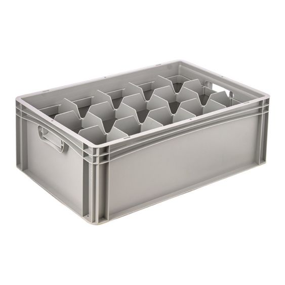 Glazenbak Euronorm 600x400x220 mm 15 vakken