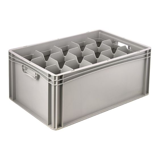 Glazenbak Euronorm 600x400x270 mm 15 vakken
