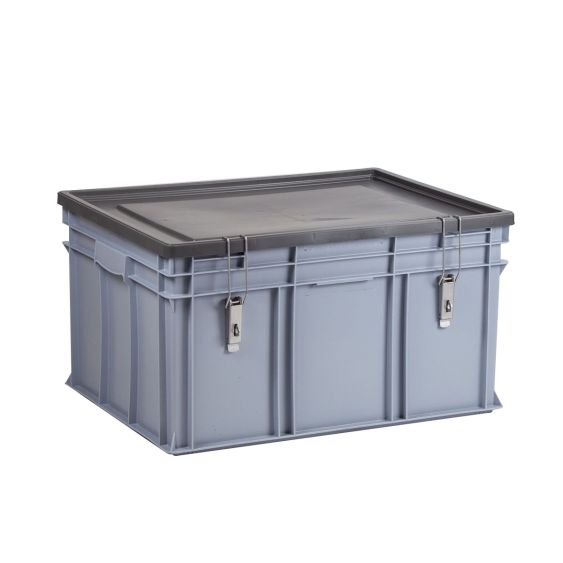 Euronorm bak 134 liter Grijs 800 x 600 x 425 mm met deksel