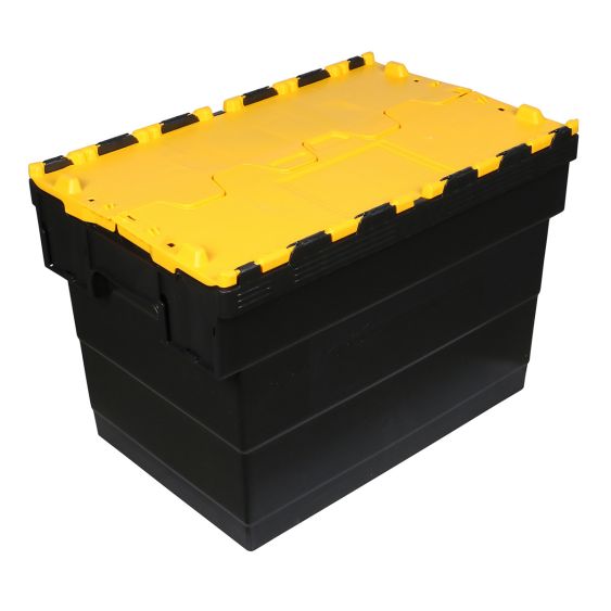 Distributiebak zwart/geel 600 x 400 x 320 mm