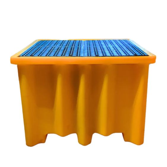 Lekbak IBC Kunststof 1100 Liter met Rooster 1350x1250x880 mm