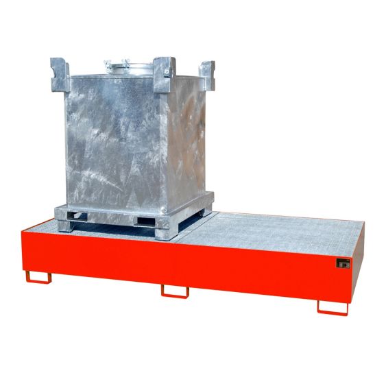 Stalen IBC Lekbak Bauer Rood 2650x1300x435 mm 1128 Liter