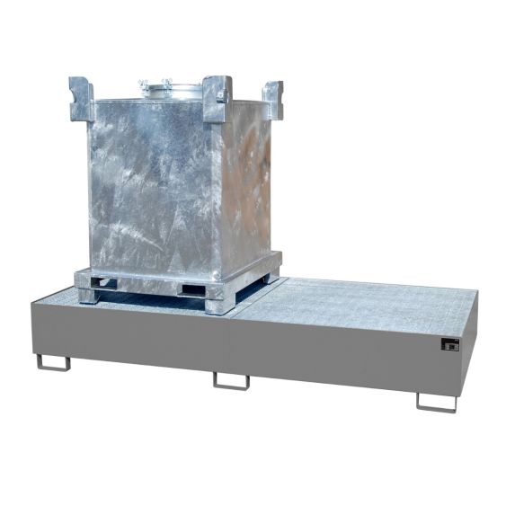 Stalen IBC Lekbak Bauer Grijs 2650x1300x435 mm 1128 Liter