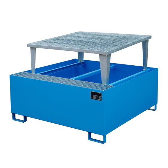 IBC Lekbak Bauer met Verhoging Blauw 1460x1460x1090 mm