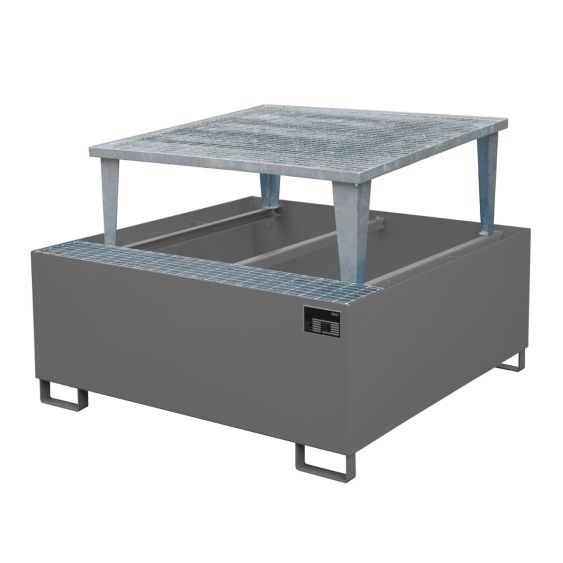 IBC Lekbak Bauer met Verhoging Grijs 1460x1460x1090 mm