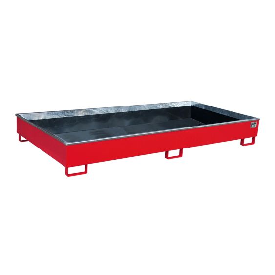 Stalen Stelling Lekbak Bauer PE Rood 2665x1315x305 mm 628 Liter