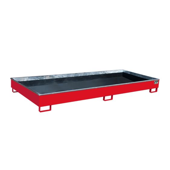 Stalen Stelling Lekbak Bauer PE Rood 3265x1315x270 mm 622 Liter