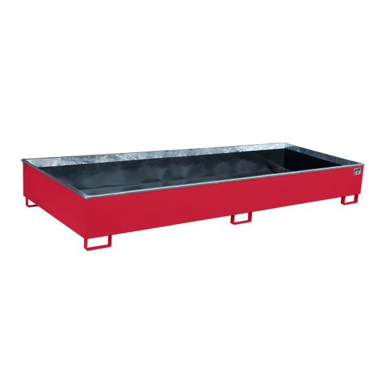 Stalen Stelling Lekbak Bauer PE Rood 3265x1315x385 mm 1100 Liter