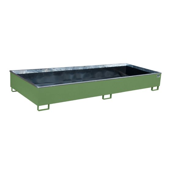 Stalen Stelling Lekbak Bauer PE Groen 3265x1315x385 mm 1100 Liter