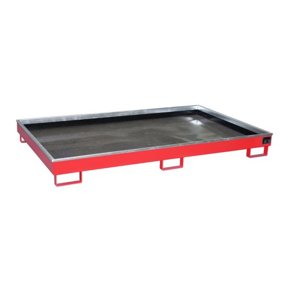 Stalen Stelling Lekbak Bauer PE Rood 2165x1315x230 mm 304 Liter
