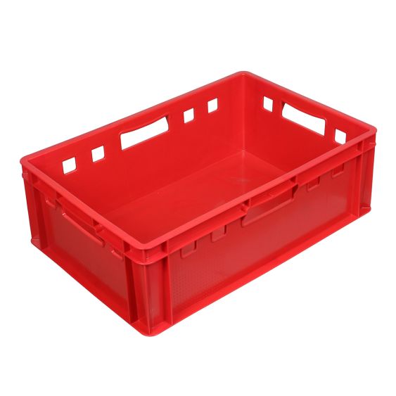 Euronorm E2 Kunststof Vleeskrat Rood 600 x 400 x 200 mm