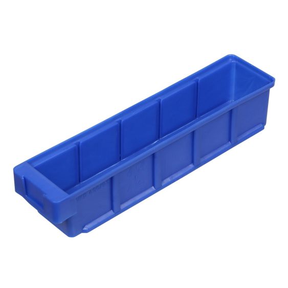 Kunststof Magazijnbak Blauw 400 x 93 x 83 mm voor 4 schotten