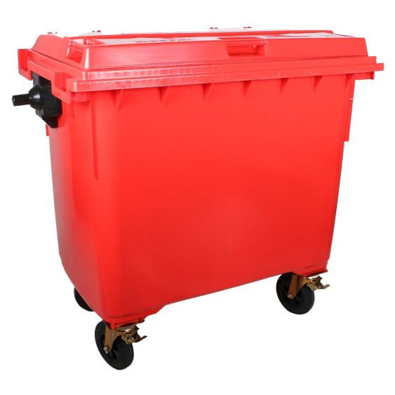 Afvalcontainer 4 wiel 660 liter Rood - Voor DIN-opname
