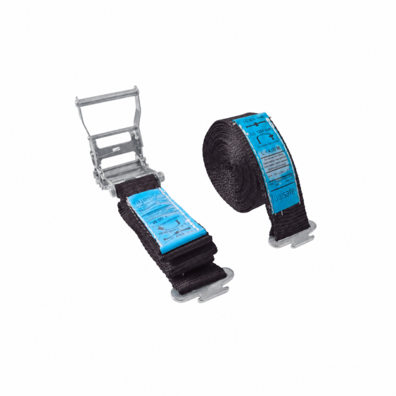 Spanband 50 mm. 1,2 ton 8M Zwart met E-track fitting (Spanband)