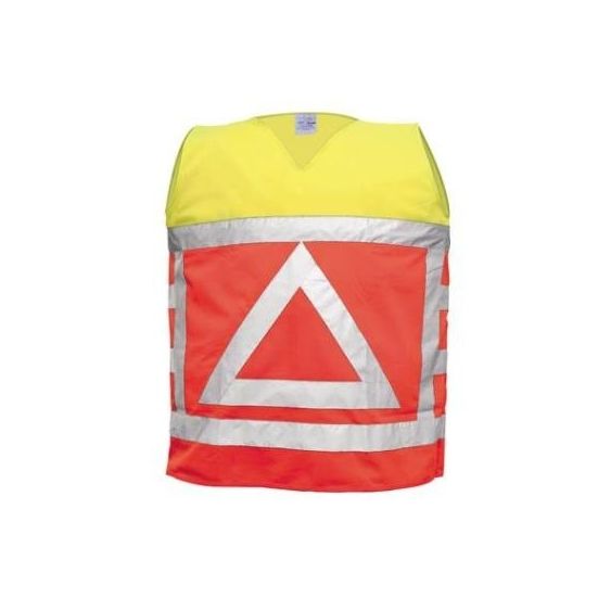 Verkeersregelaarsvest M-Wear oranje-geel met reflectiedriehoek maat XL