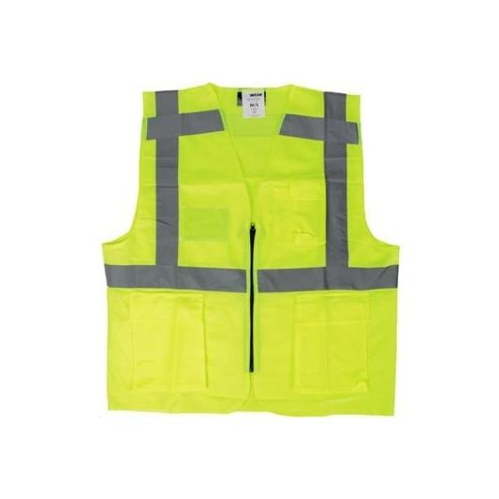 Veiligheidsvest M-Wear 0170 fluo geel met rits en zakken maat XL/XXL