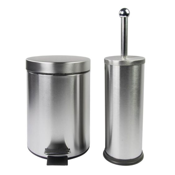 Pedaalemmer Chroom 3 liter met Toiletborstel