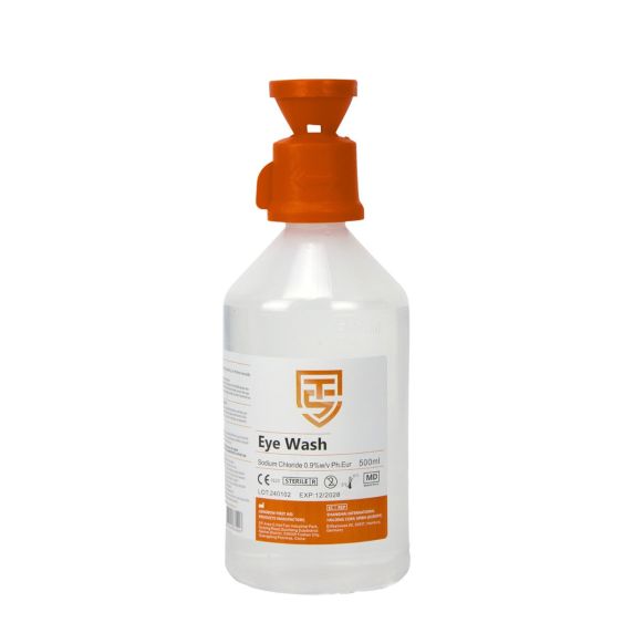 Oogspoelfles Technosafety 500ml NaCI 0,9%
