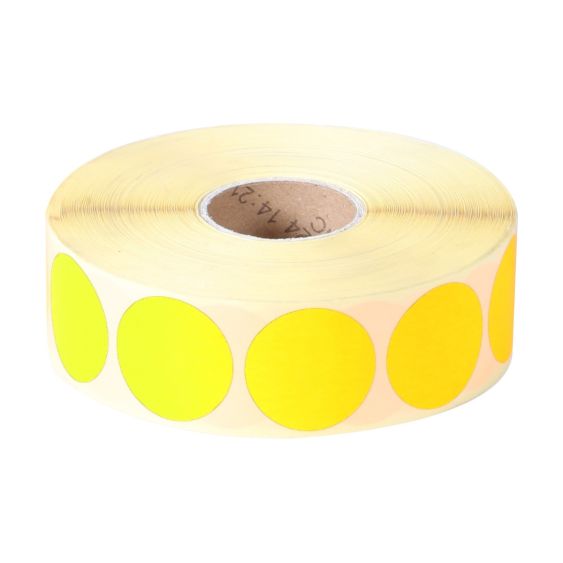 Etiketten Ø35 mm Fluor Geel Permanent - 2000 etiketten