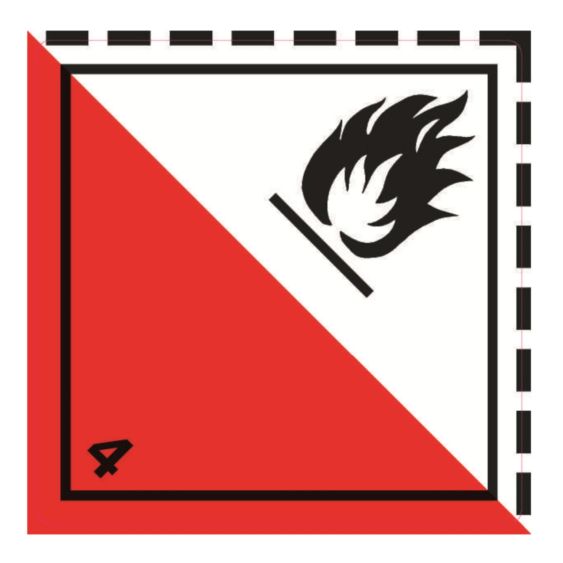 Gevaarsetiket klasse 4.2 250x250 mm zelfklevend vinyl