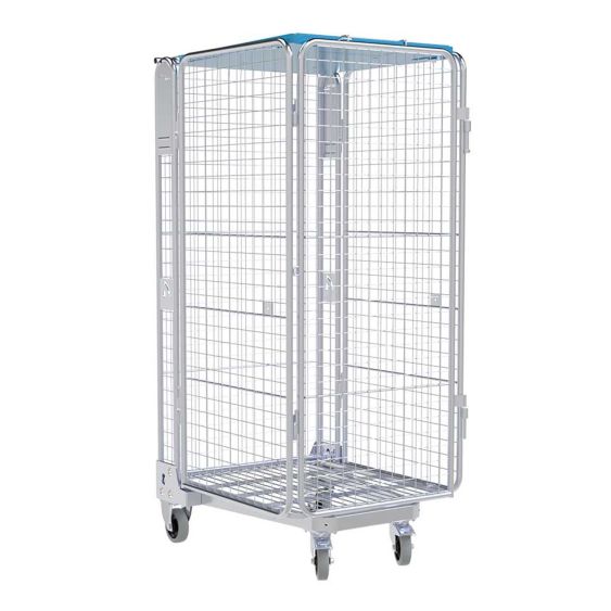 Nestbare Rolcontainer ADB 1450 Metaal 5-zijdig met Kunststof dak