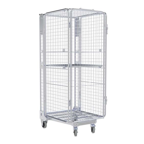 Nestbare Rolcontainer ADB 1600 Metaal 5-zijdig met Plank