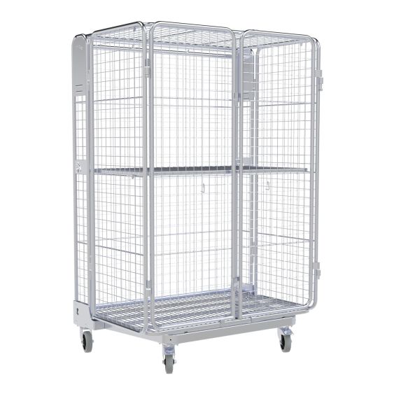 Nestbare Rolcontainer ADB 1600 800x1200 mm Metaal 5-zijdig met Plank 50x50 mm