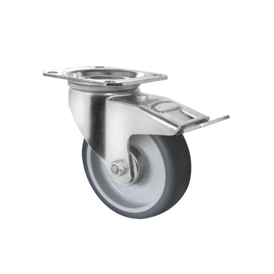 Zwenkwiel met Rem Ø100 mm PP/TPE Zwart 100 kg