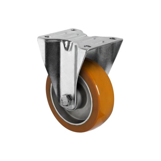 Bokwiel Ø125 mm Alu/PU Bruin 300 kg