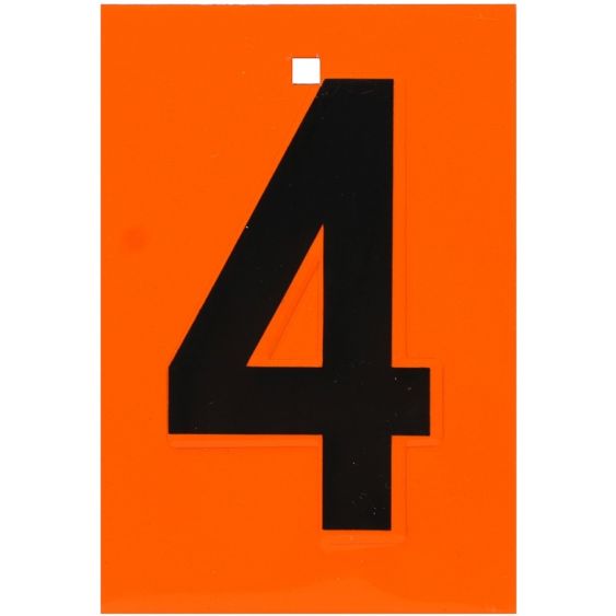 Los ADR cijfer 4 RVS bordje 135 x 93 x 0,5 mm