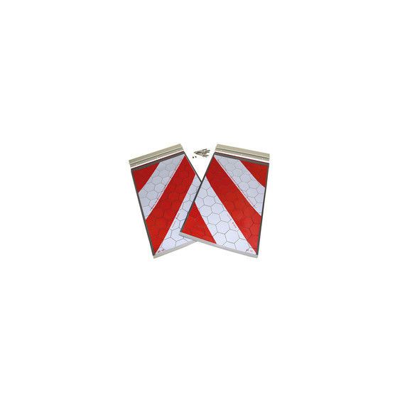 Laadklepvlaggen rood/wit set vol reflectie 250x400 mm