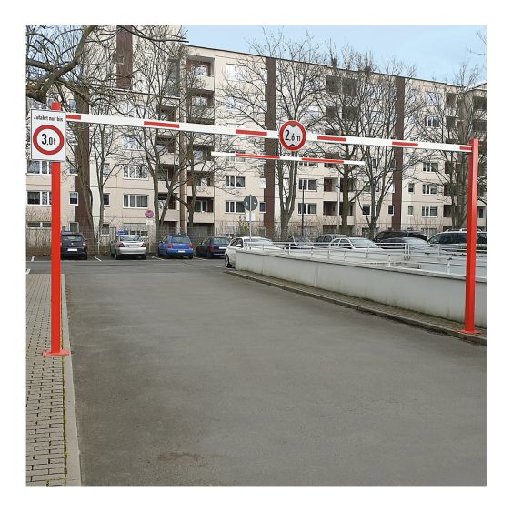 Doorgang- en Hoogtebegrenzer Rood/Wit 9230x3010 mm