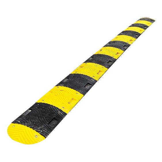 Verkeersdrempel 350x7 cm Zwart/Geel Complete set