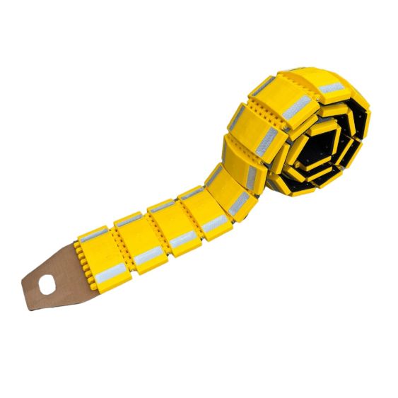 Oprolbare verkeersdrempel Polyurethaan Geel/Zwart 300 cm – mobiel