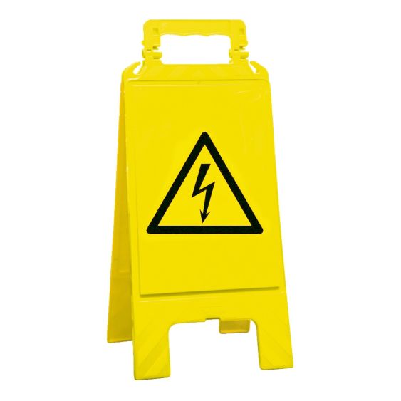 Waarschuwingsbord geel let op! Elektrische spanning