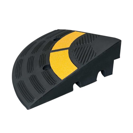 Drempelhulp Eindstuk Rubber 300x100x300 mm Zwart/Geel