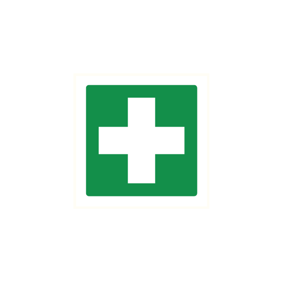 EHBO post kunststof plaat 200 x 200 mm