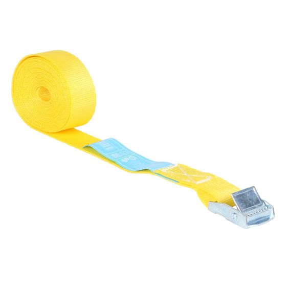 Spanband met Gesp 25 mm 10M Geel - Verzinkte Klemgesp