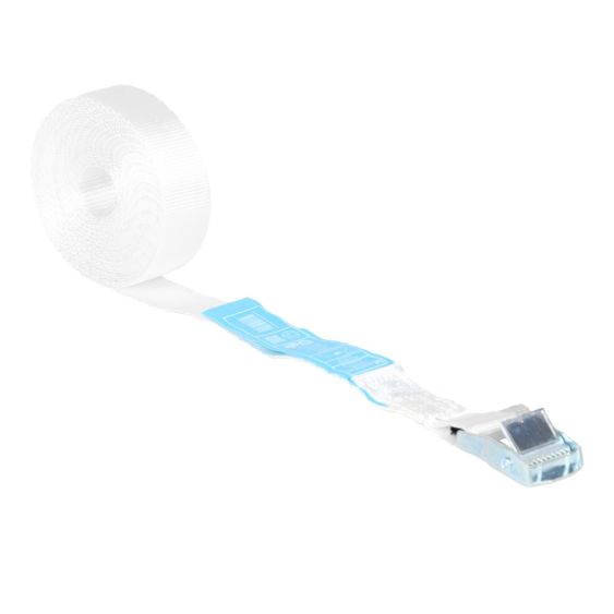 Spanband met Gesp 25 mm 1,5M Wit - Verzinkte Klemgesp