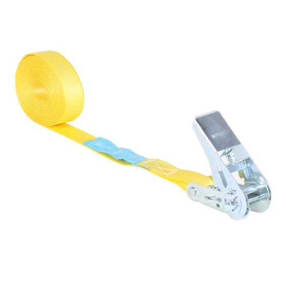 Spanband met Ratel 25 mm 0,8 ton 2M Geel Hobbyratel