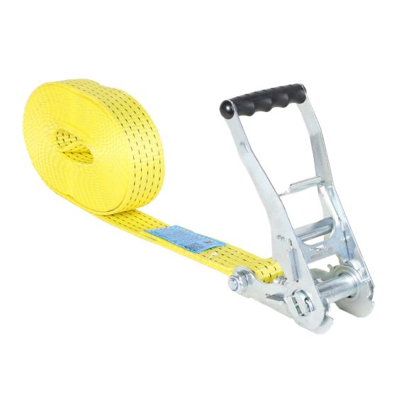 Spanband met Ratel 50 mm 5 ton 6M Geel Blokratel