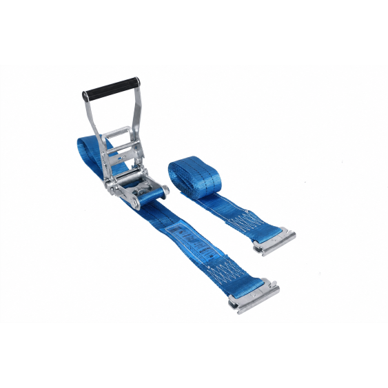 Spanband 50 mm 2 ton met sleufgatfitting 3,7 M blauw + grote ratel