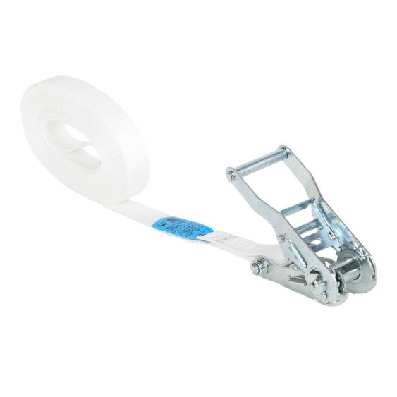 Eindloze Spanband 25 mm 1,5 ton 6M Wit