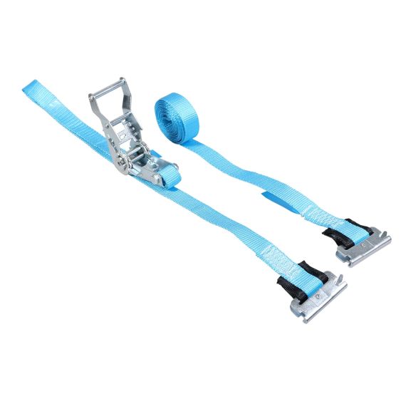 Spanband 25 mm 1,5 ton 3,7M Blauw met Sleufgatfitting