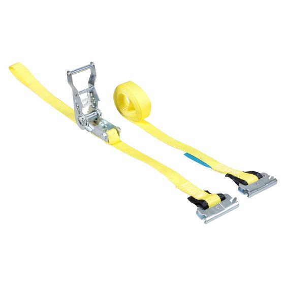 Spanband 25 mm 1,5 ton 3,7M Geel met Sleufgatfitting