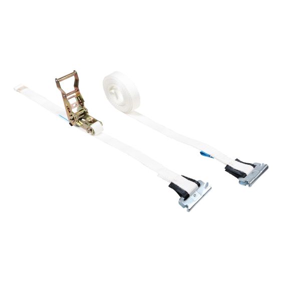 Spanband 25 mm 1,5 ton 3,7M Wit met Sleufgatfitting