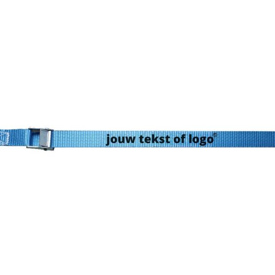 Bedrukte Spanband met Gesp 25 mm 4M Blauw eigen tekst logo custom