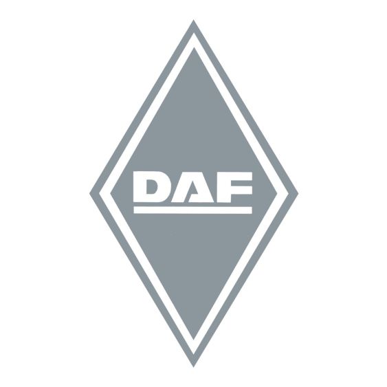 Stickers Hoekschild DAF Zilver 21 x 35 cm - Set 2 stuks