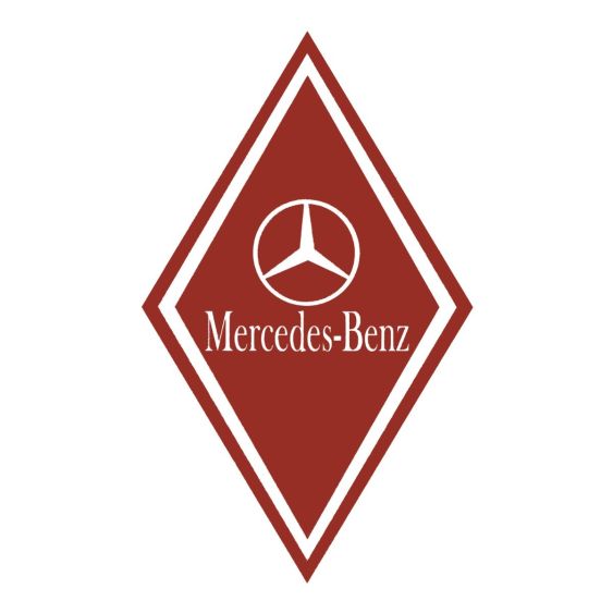 Stickers Hoekschild Mercedes Rood 15 x 25 cm - Set 2 stuks